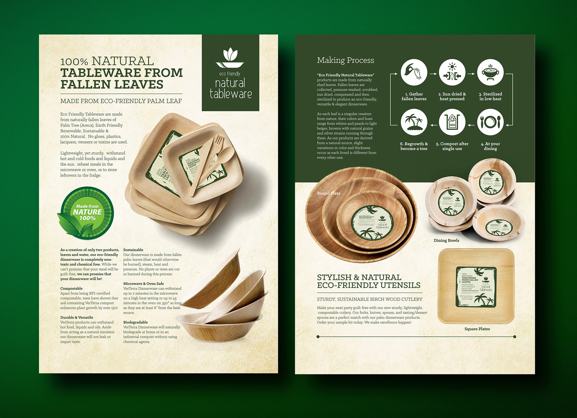 Natural Tableware Pamphlet Design