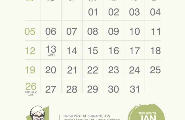 Jasmer Calendar Design