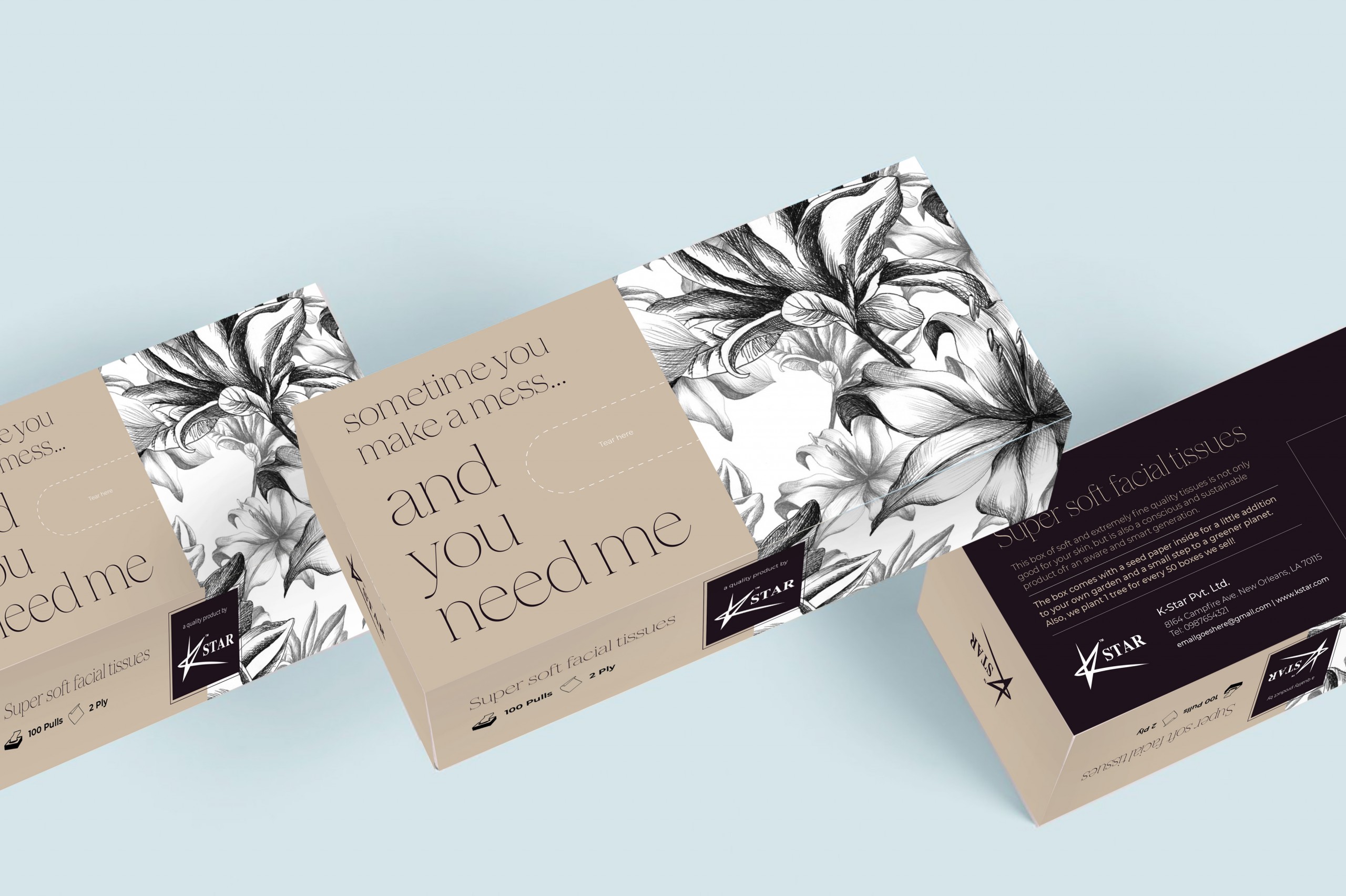 NKB K Star Tissue Paper Box Design